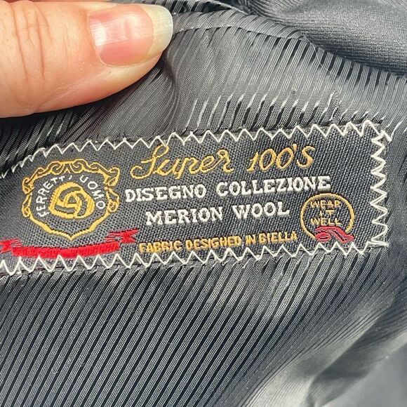 Ferretti Uomo wool Sport Coat Blazer Suit Jacket 3 Button Black Size 52 - 53 - Picture 4 of 12